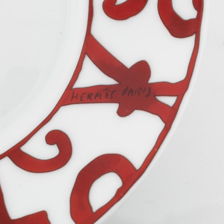 Hermès, nine-piece tea- and coffee porcelain service, 'Balcon du Guadalquivir', Paris France.