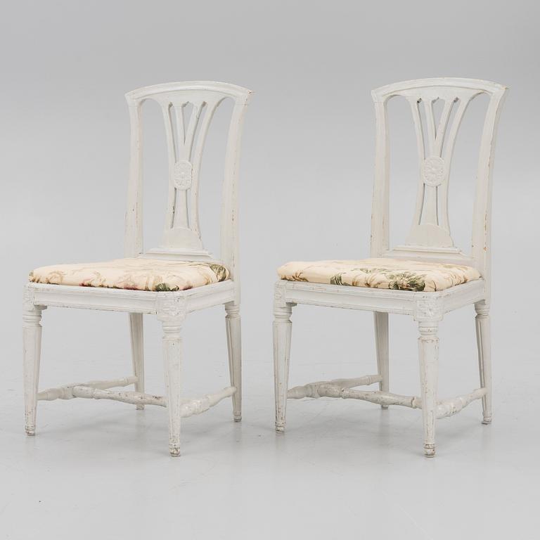 A pair of Gustavian chairs by J. Lindgren (master in Stockholm 1770-1800).