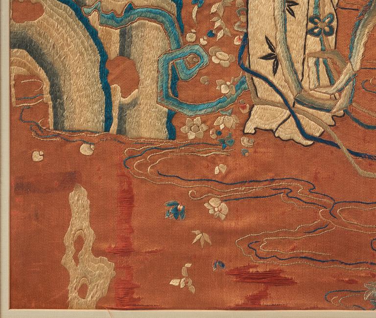A silk embroidery, Qing dynasty, 19th Century.