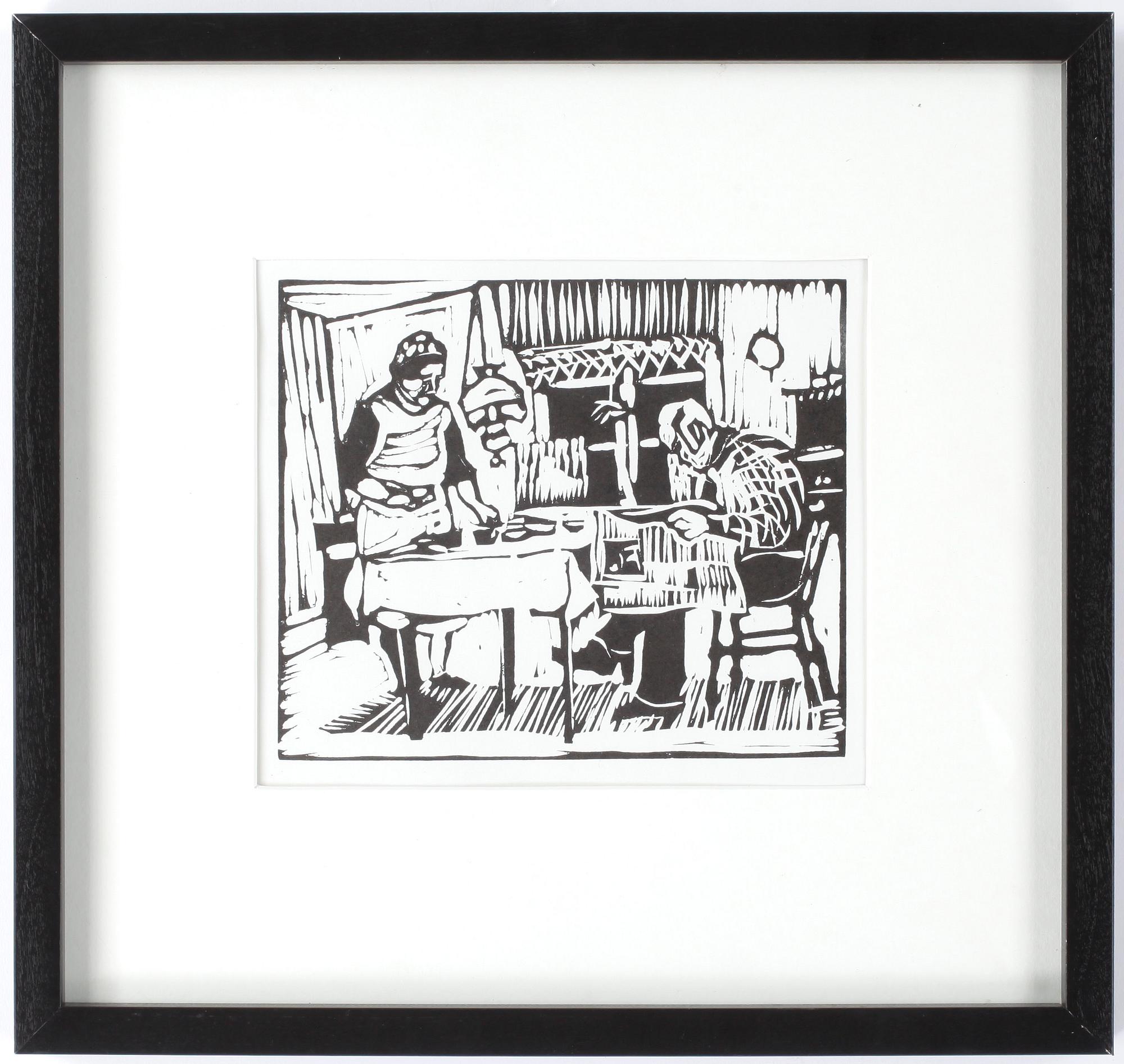 LARS LERIN, träsnitt, osignerad.