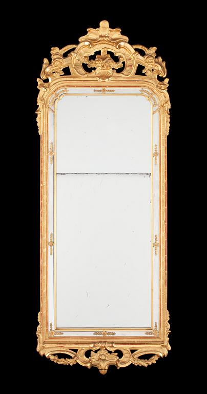 A Swedish Rococo 18th century mirror by N. Meunier.