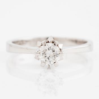 Ring, 18K white gold set with a brilliant-cut diamond, 0.46 ct according to engraving.