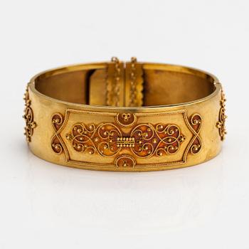 An 18K gold bracelet. Gustaf Dahlgren, Malmoe, 1872.