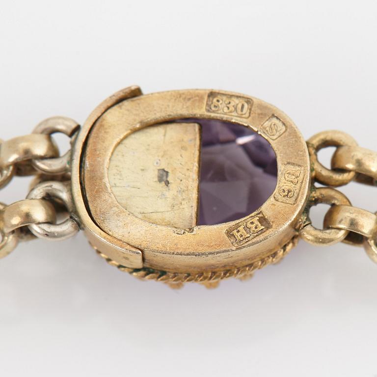 Collier och örhängen silver med ametister.