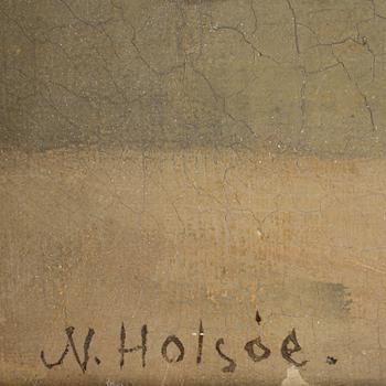 NIELS HOLSÖE, olja på duk. Sign.