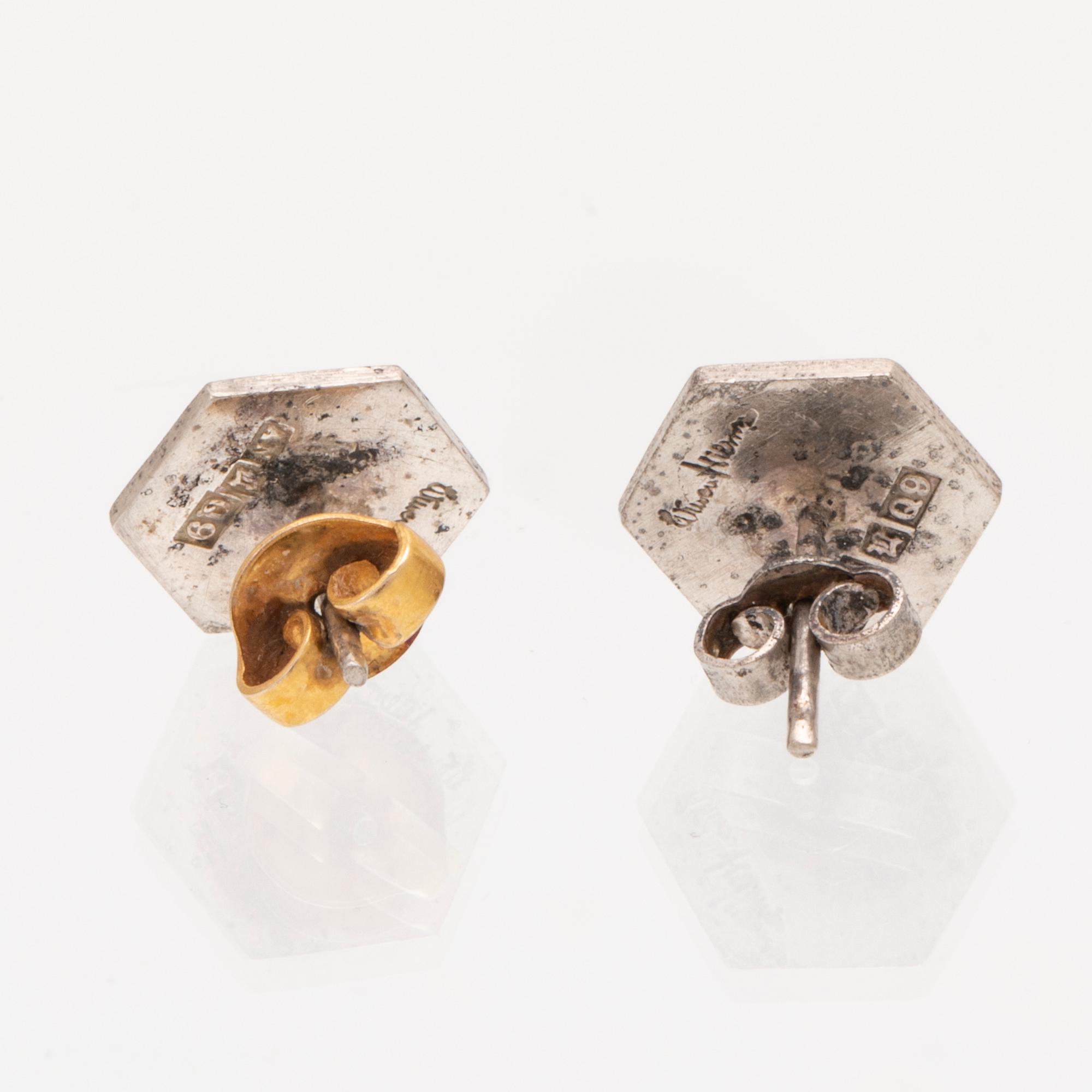 Wiwen Nilsson örhängen silver 1966.