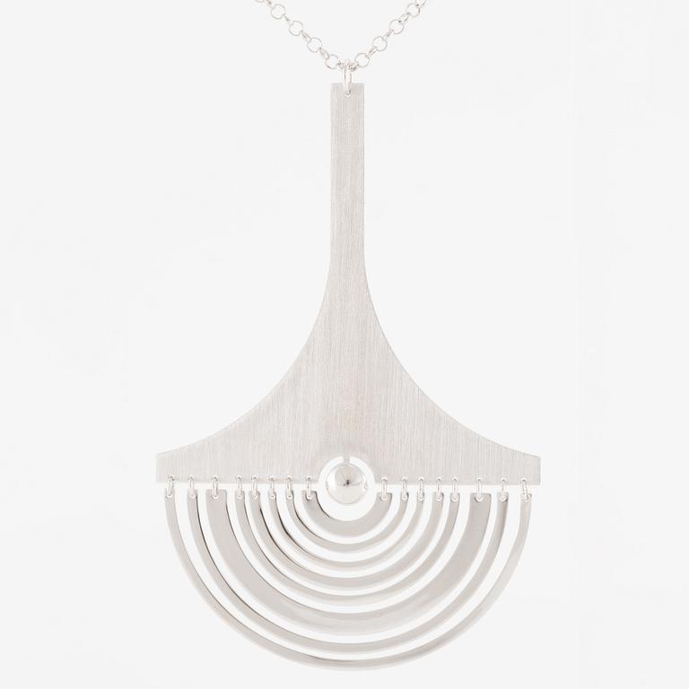 Tapio Wirkkala, pendant with chain "Moon Slice", sterling silver, for Kultakeskus.