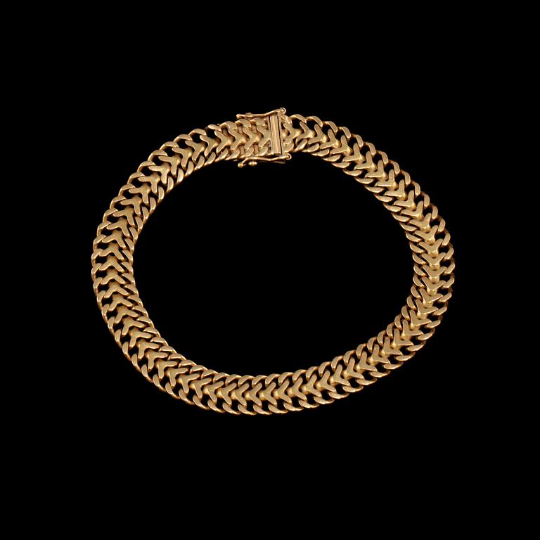 ARMLÄNK, 18k guld, ÄSA Ädelsmycken ,Stockholm, 1968. Vikt 18 g.