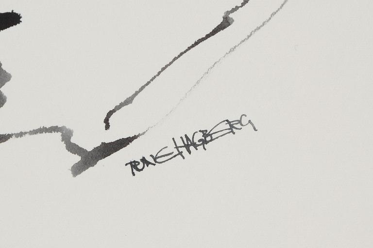 Rune Hagberg, tuschteckning, signerad.