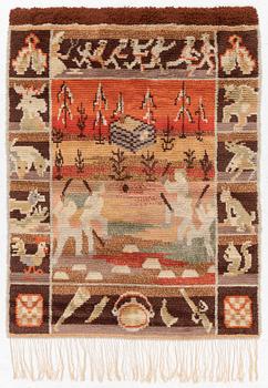 A knotted pile carpet, Sweden/Finland, c. 166 x 126 cm.