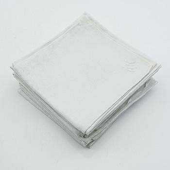 Napkins a total of 73 pcs damask various patterns first half of the 20th century.