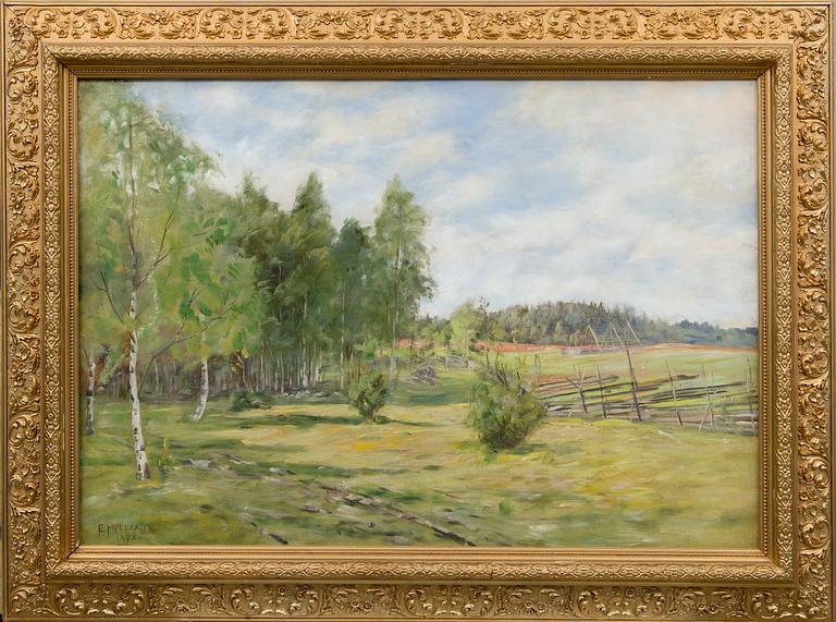 ELIAS MUUKKA, BJÖRKDUNGE I SOMMARLANDSKAP.