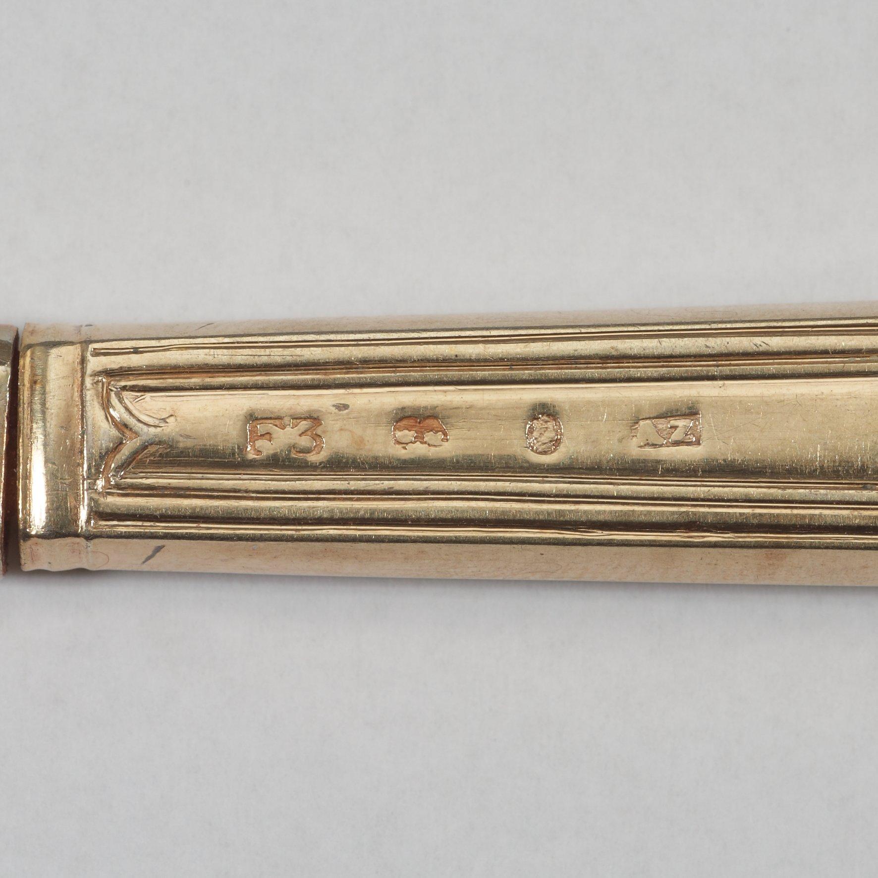 DESSERTBESTICK, 18 delar, 6+10, av Adolf Zethelius, Stockholm 1812.