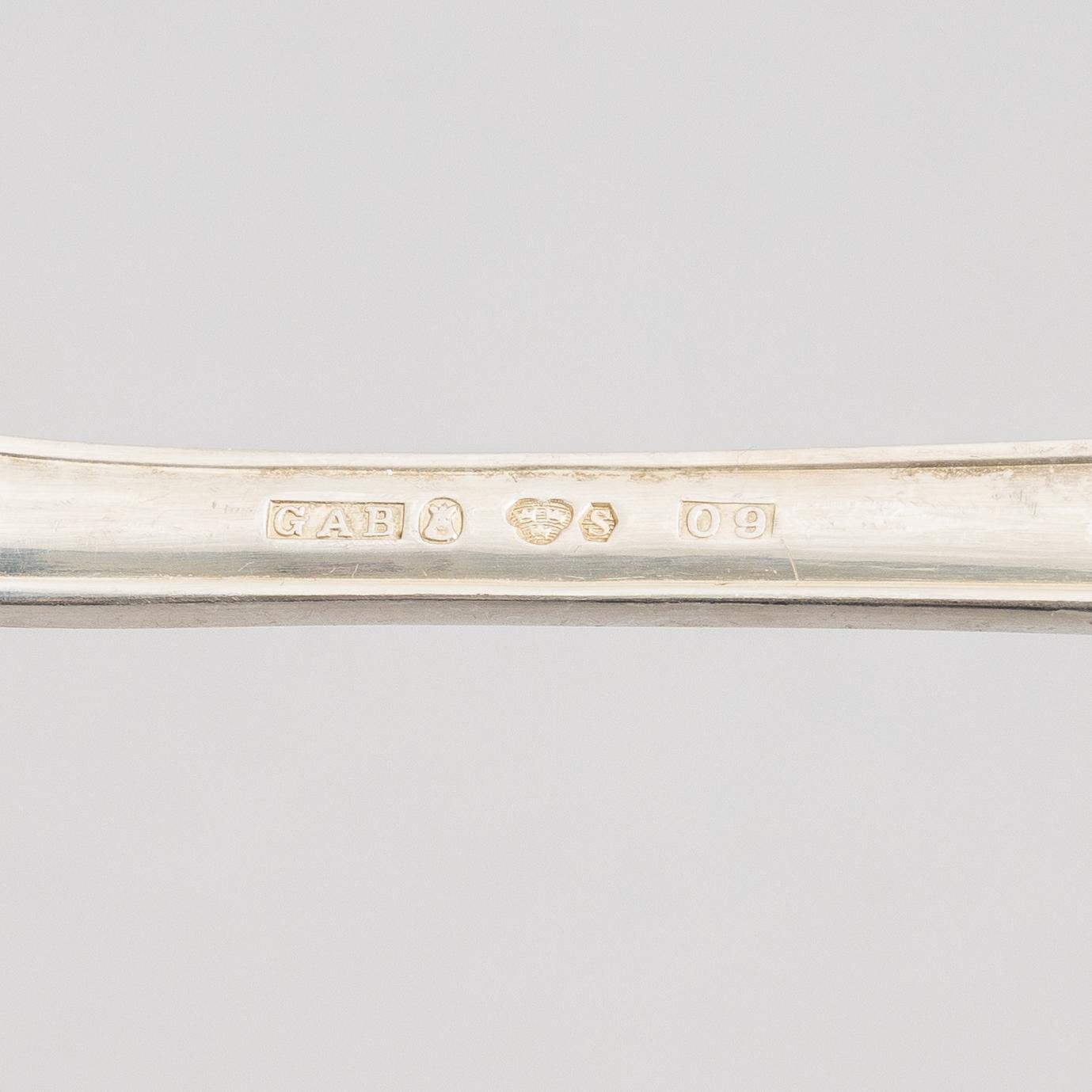 A 41-piece silver flat wear set, model "Prins Albert", GAB, Stockholm, Sweden, 1963-64.