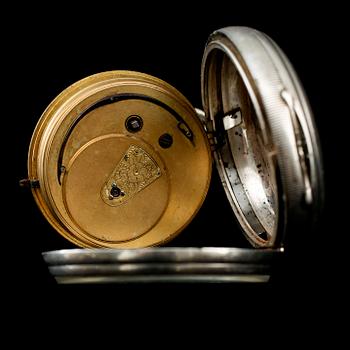 FICKUR, 3 st, silver, bl a England, 1800-tal.