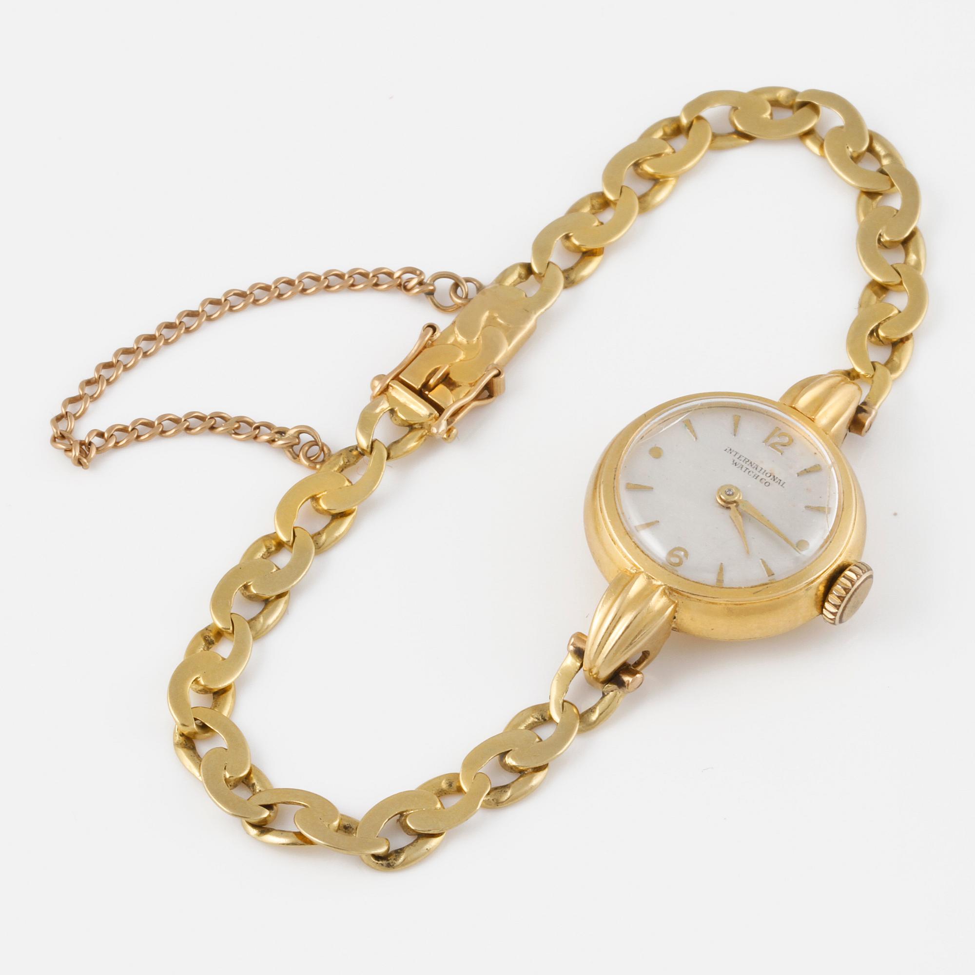 DAMARMBANDSUR, 18K guld, IWC, International Watch, total vikt 17 g.