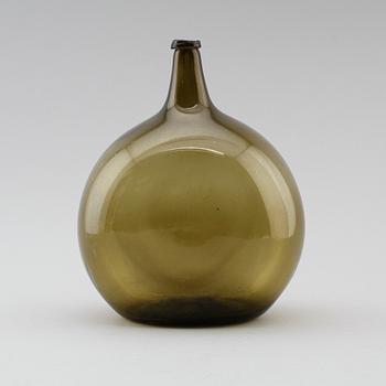 FLASKA, gröntonat glas, 1700-tal.