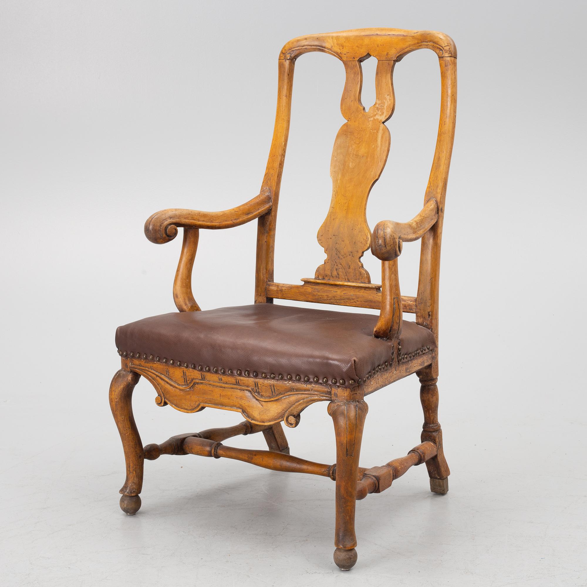 A late-Baroque armchair, first half of the 18th century.
