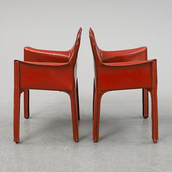 MARIO BELLINI, karmstolar, ett par, modell 413 CAB, Cassina, Italien.