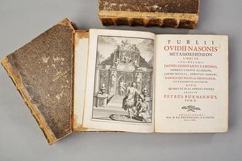 CARL HÅRLEMAN (1700-1753), 3 vol med personligt pärmexlibris, Publii Ovidii Nasonis Heroides.., I-III, Amsterdam 1727.