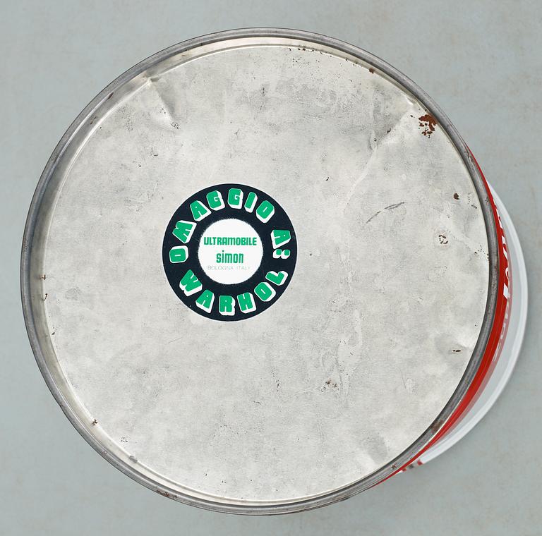 SIMON GAVINA, pall, "Omaggio ad Andy Warhol", Ultramobile Collection, Studio Simon, Bologna, Italien efter 1973.