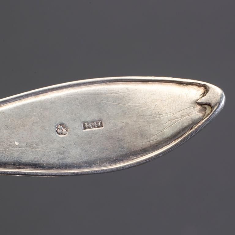 SKEDAR, 11 delar, silver, bland annat Henrik Hervander, Linköping, 1700-/1800-tal. vikt ca 148 g.