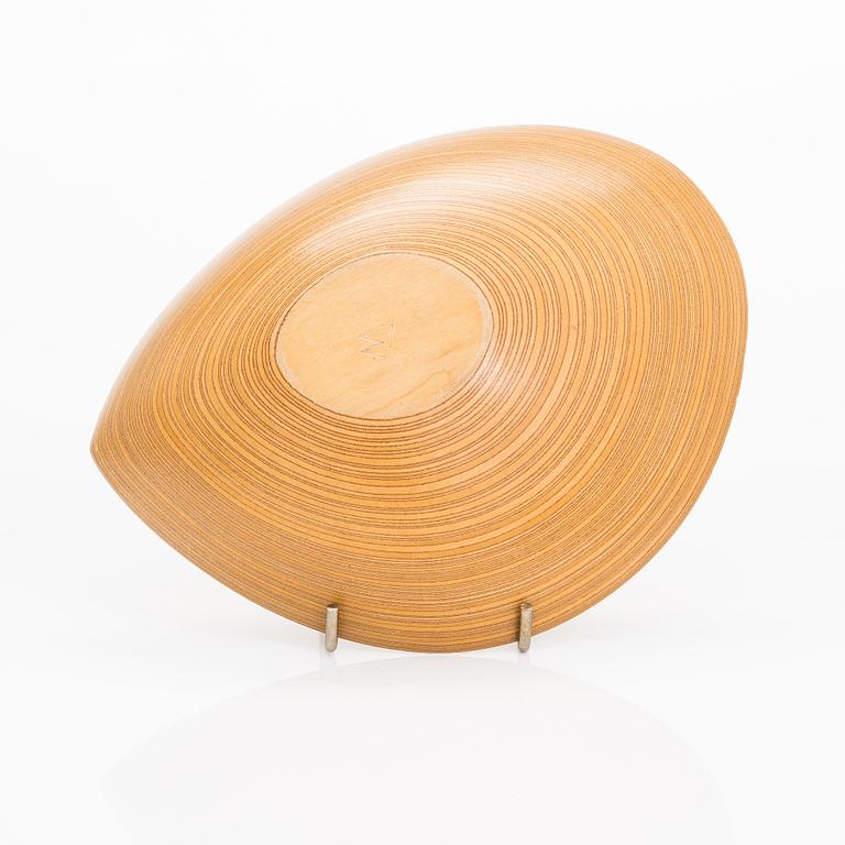Tapio Wirkkala, A plywood dish signed TW.