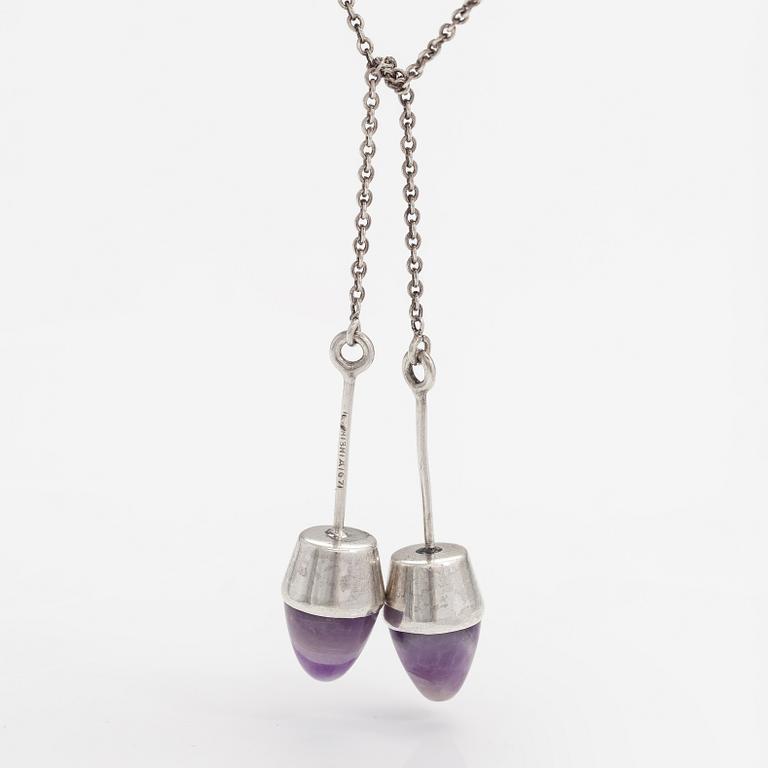 Elis Kauppi, A silver necklace with amethysts. Kupittaan kulta, Turku 1961.