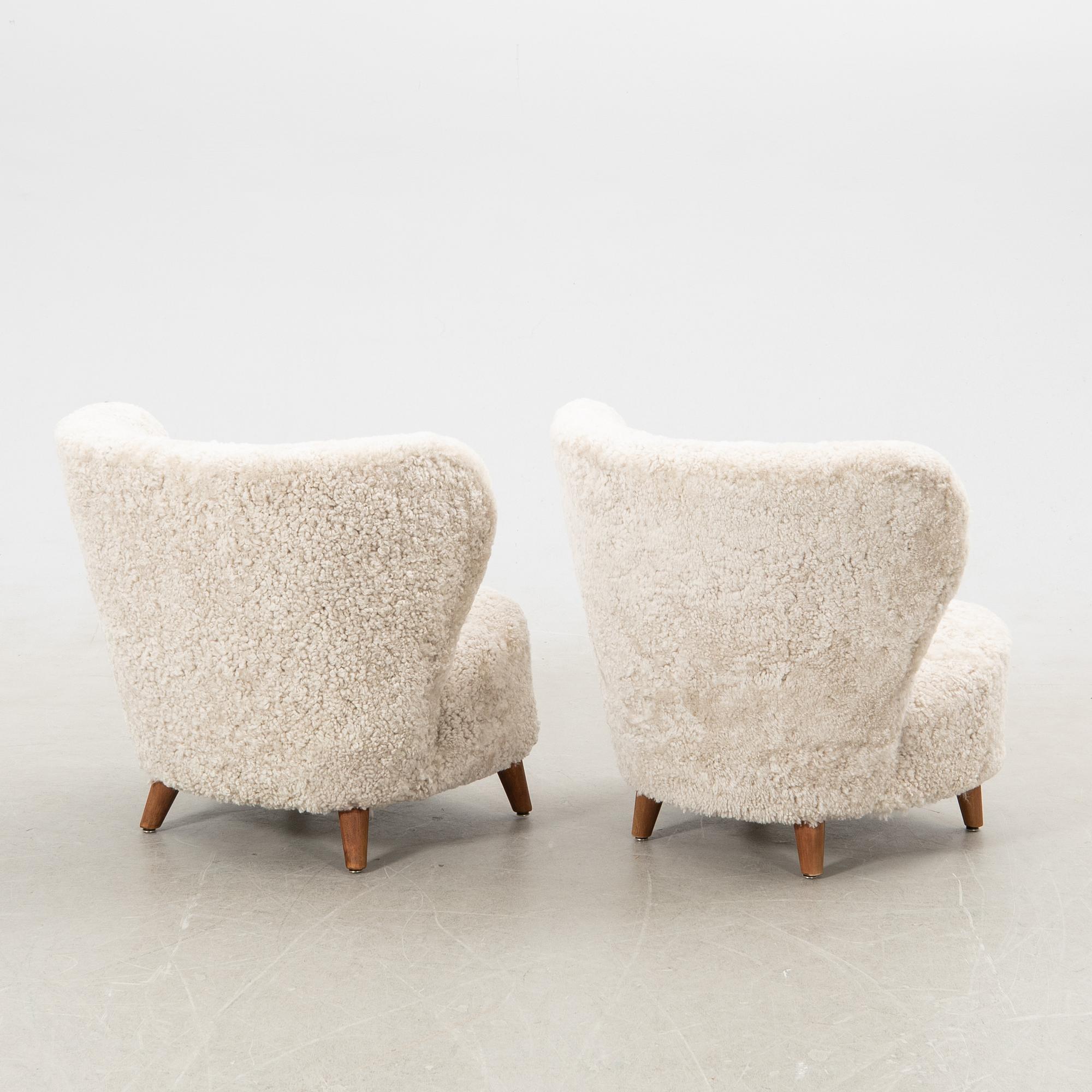 Armchairs, a pair, Swedish modern, 1940s.