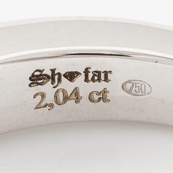 Half eternity ring in 18K white gold set with brilliant-cut diamonds.