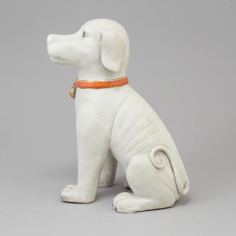 A chinese porcelain figure of a dog, after a 18th century model. China, 20th Century.