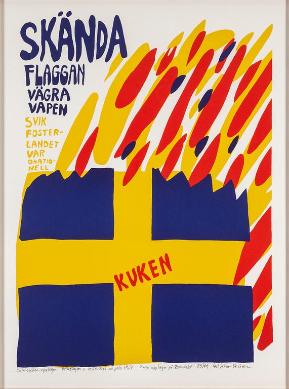 CARL JOHAN DE GEER, färgserigrafi, signerad och numrerad 23/99.