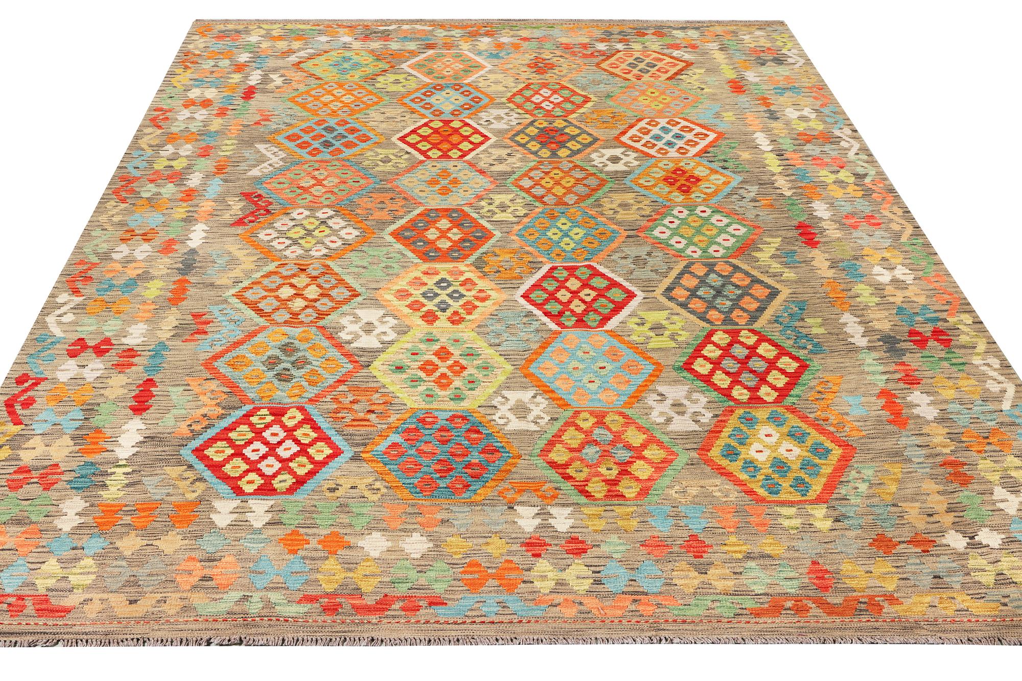 A Kilim carpet, c. 377 x 278 cm.
