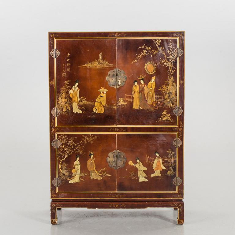 A Chinese style cabinet, later part of the 20th cwentury.