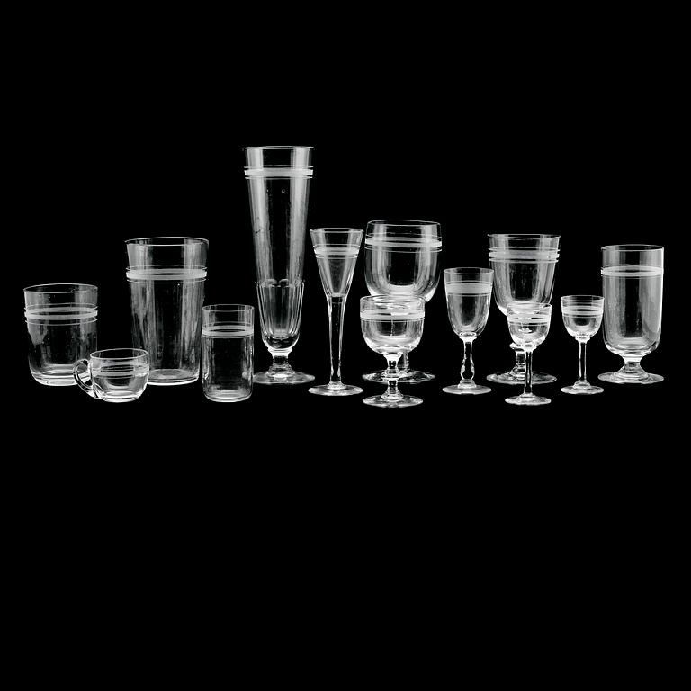 SERVISGLAS, 80 st, sk Rydbergsglas, 1900-talets första hälft.