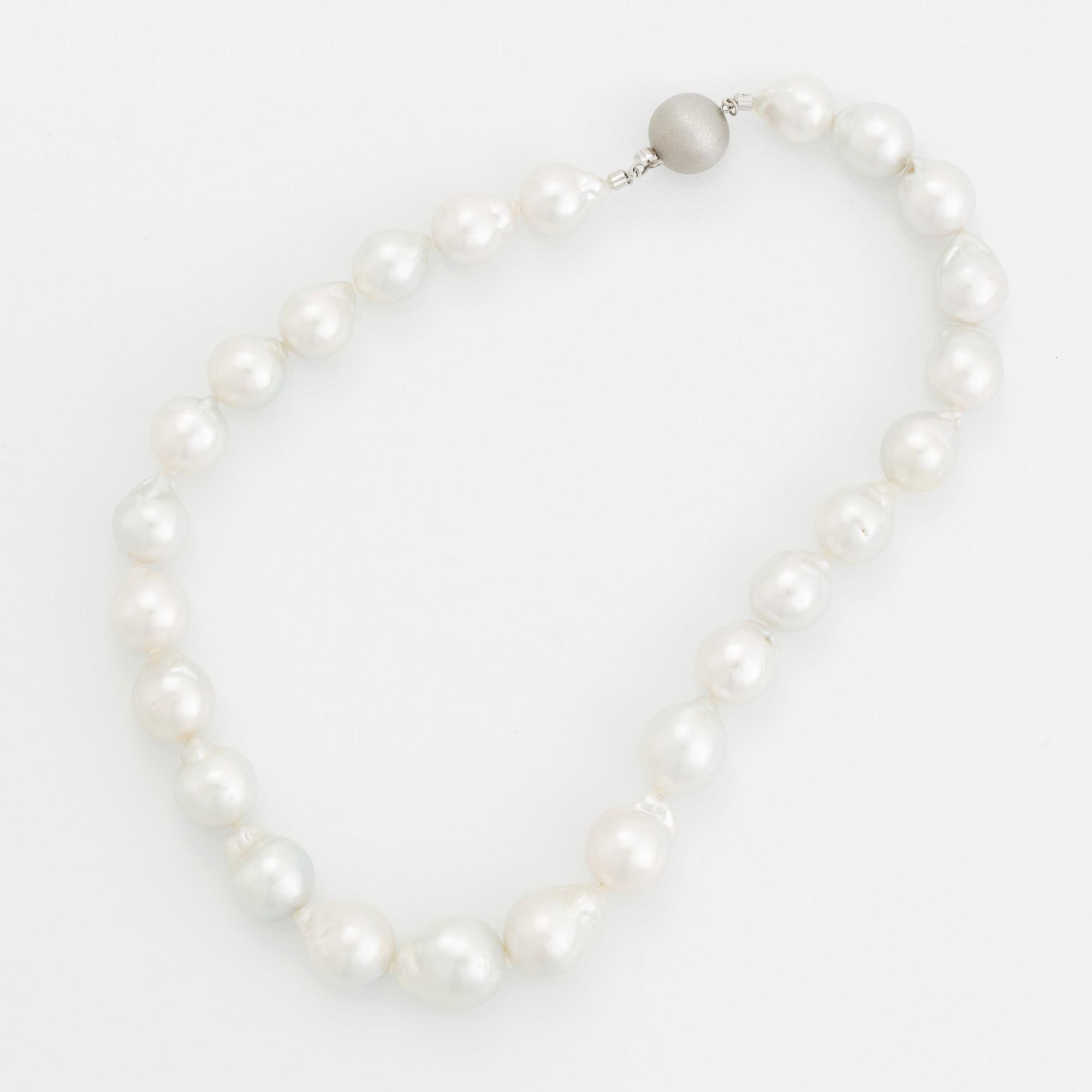 A cultured South Sea pearl necklace.