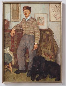 Lotte Laserstein, Boy with dog.