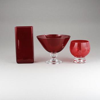 VASER, 3 stycken, glas, Reijmyre, 1900-talets andra hälft.