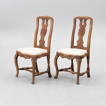 Stolar, ett par, Stockholmsarbeten,  1700-talets mitt, Senbarock.