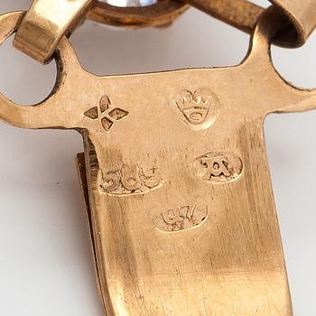 A 14K gold bracelet with synthetic spinels. Pentti KEvätlahti, Turku 1969.