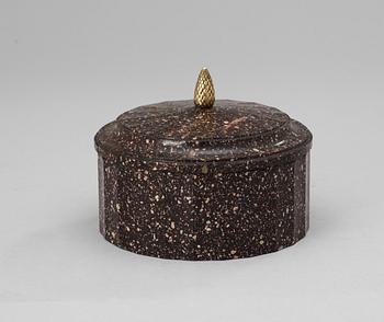A Swedish Empire 19th Century porphyry butter box.