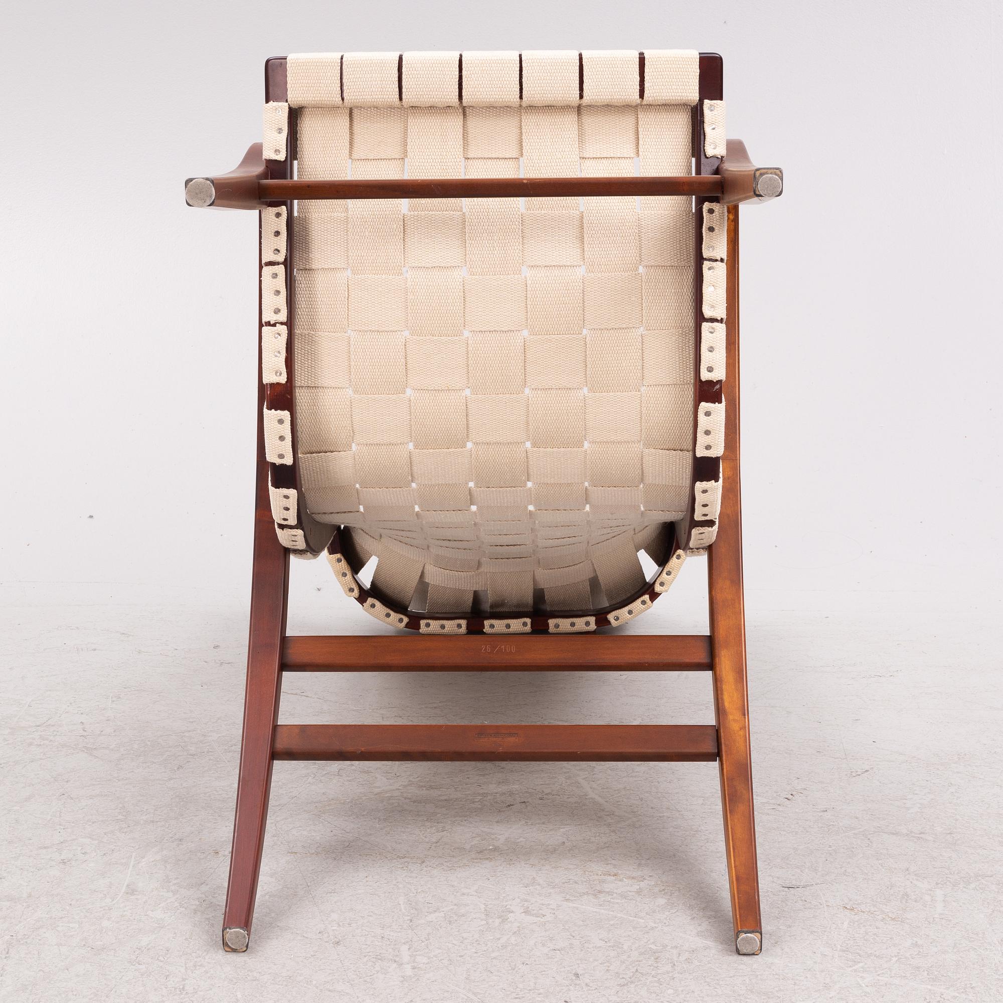 Bruno Mathsson, a 'Gräshoppan' easy chair, Mathsson International, Värnamo, 1992, ed. 26/100.