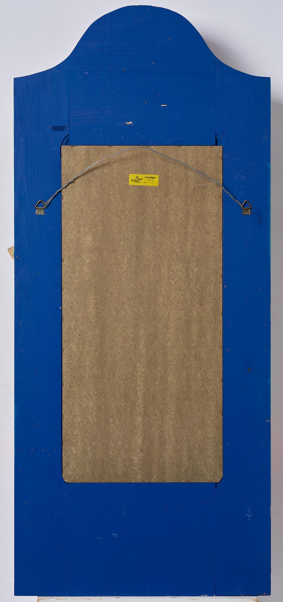 Erik Höglund, a wall mirror with two candle holders, Eriksmålaglas, Sweden, 1960s-70s.