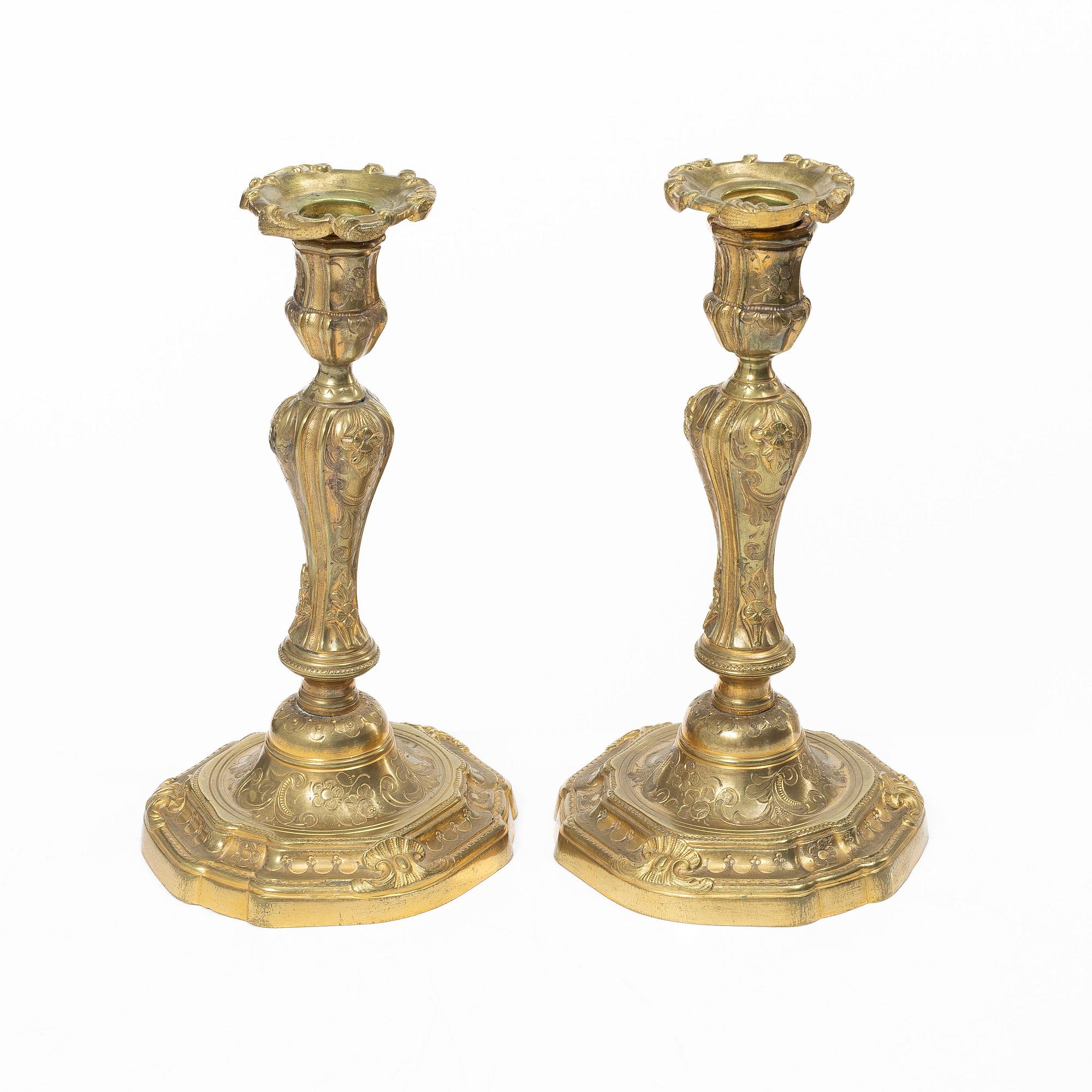 Candelabras, a pair in the Baroque style, 19th century.