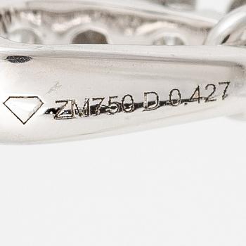 Pendant in 18K white gold with a brilliant-cut diamond accompanied by a GIA dossier.