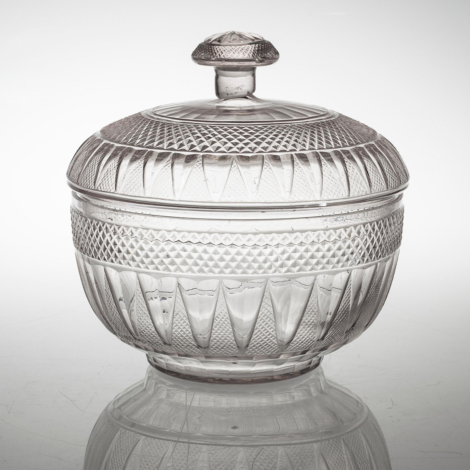 BÅLSKÅL  MED LOCK, glas, 1800-tal.