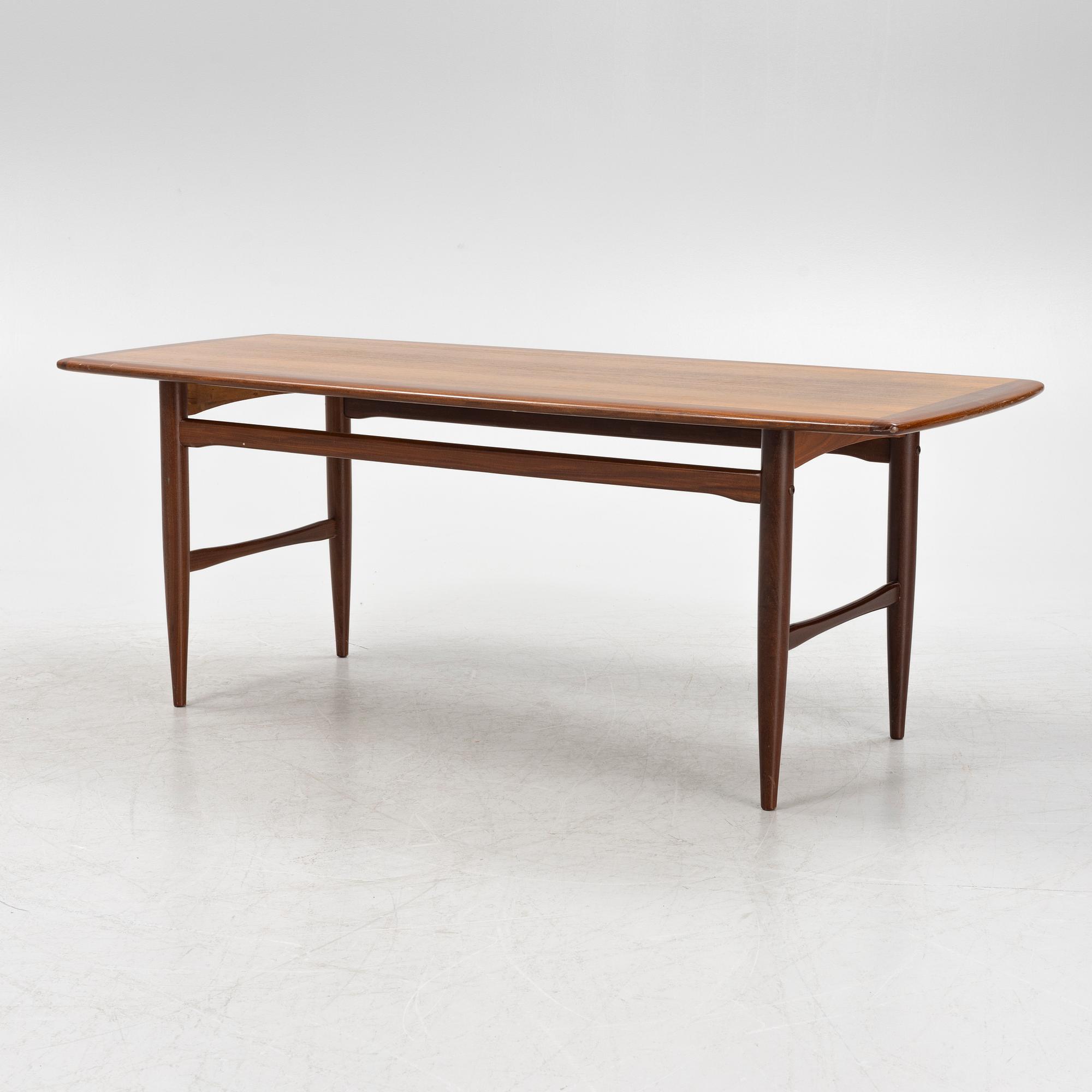 A mahogany veneered coffee table, HMB Möbler, Rörvik, 1960's.