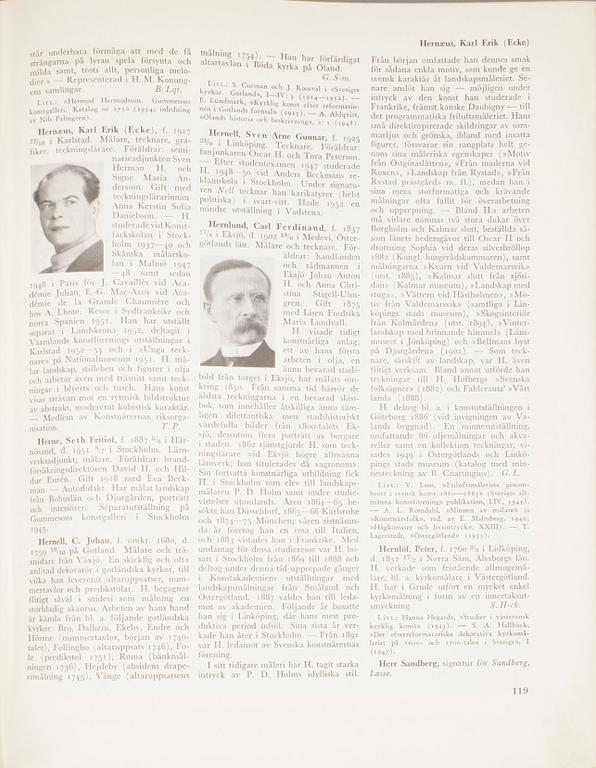 BOKVERK, volym I-V, "Svenskt Konstnärslexikon", Allhems Förlag, Malmö, 1952-67.