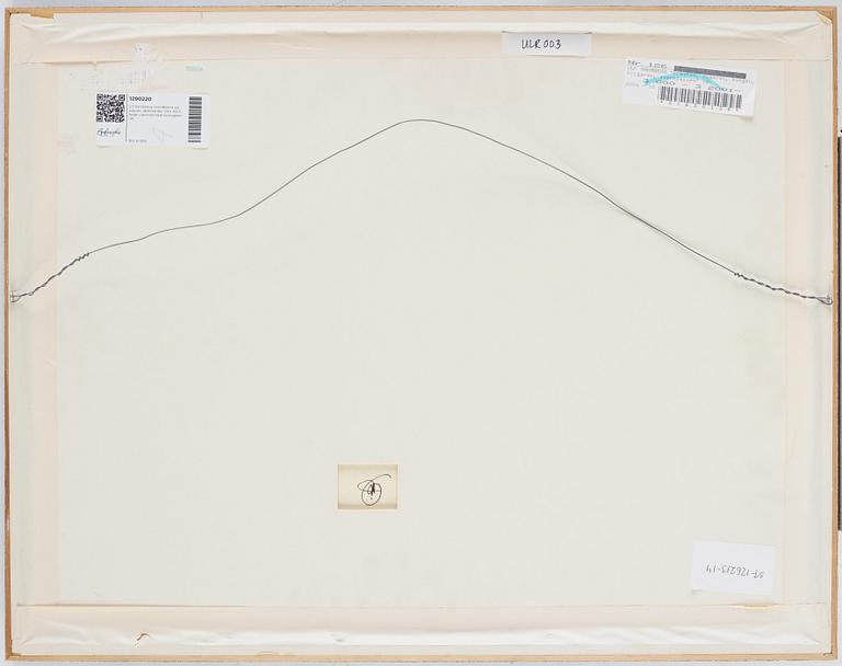 Ulf Rahmberg, mixed media on paper, dated dec XXII -83. On verso signed with monogram.