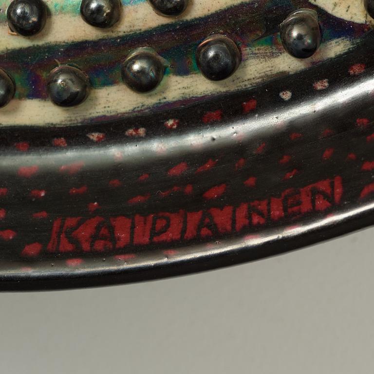 A Birger Kaipiainen stoneware dish, Arabia, Finland.